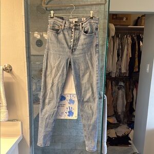 Redone, ankle high rise stretch ankle crop